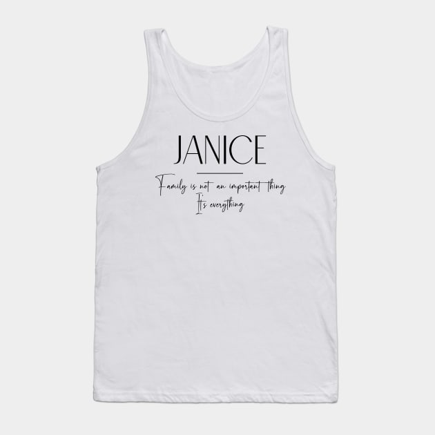 Janice Family, Janice Name, Janice Middle Name Tank Top by Rashmicheal